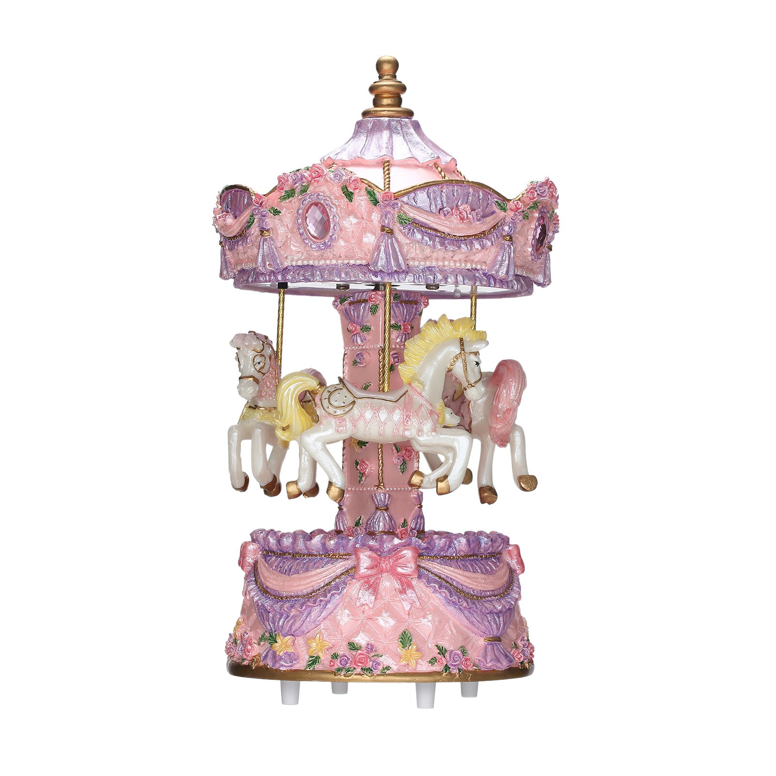 Colorful LED Merry-go-round Musical Box Toys Carousel Clockwork Music Box for Girlfriend Kids Children Christmas Festival: Type B