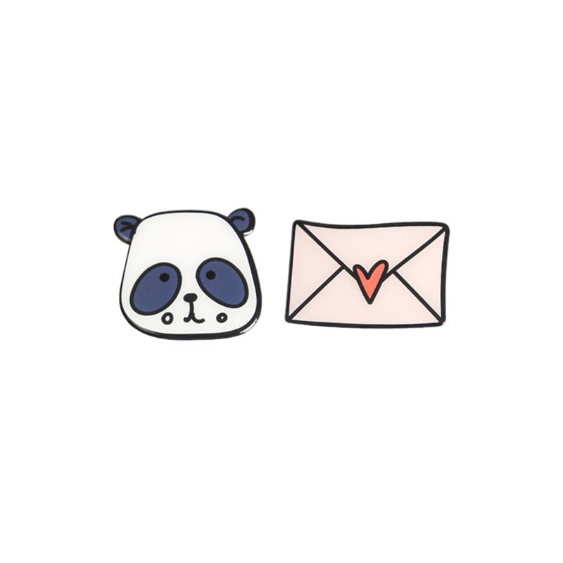 Epoxy Creatieve Magnetische Sticker Decoratieve Kinderen Leuke Koelkast Magneet Set: Panda Envelop