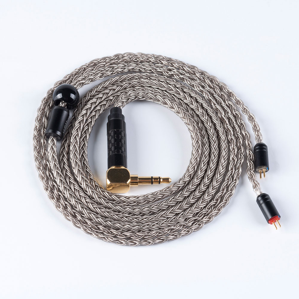 HiFiHear Audio Cable - 16 Core Plated Silver - MMCX/2Pin Connector - 4.4/3.5/2.5mm Plug