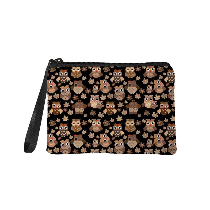 NOISYDESIGNS-monedero pequeño con dibujos animados de búho para mujer, cartera pequeña, monedero, tarjetero: Z8042D82