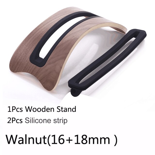 Træ lodret stationær bærbar computer holder holder base beslag dock til 13.3/15.4/16 tommer macbook pro 11.6/13.3 tommer macbook air: Valnød -16mm 18mm