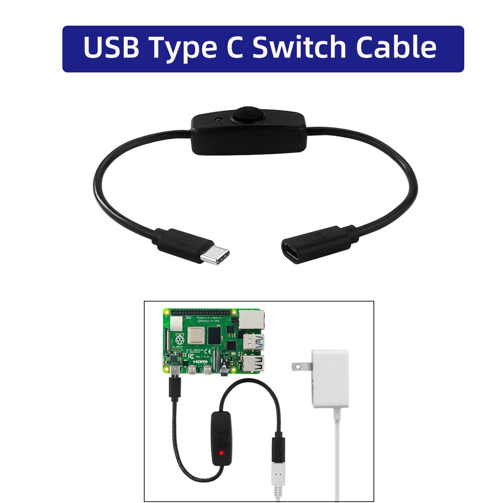 USB2.0 Type C Switch Kabel Extenstion Draad Usbc Vrouw Naar Man-Interface Opladen Draad Voor Raspberry Pi 4 Model B android Telefoon