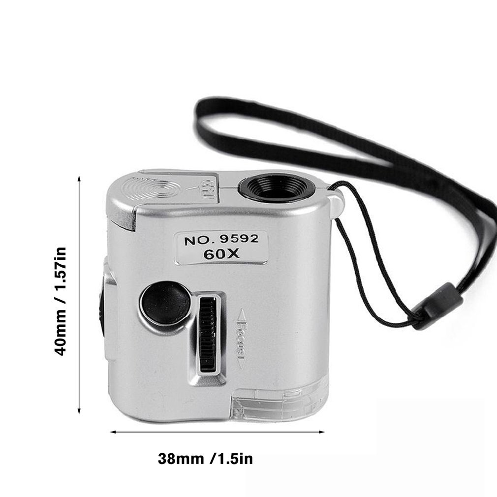 9592 60X Loupe Mini Microscope avec LED bijoux antiquités Identification Loupe verre Loupe LED lumière UV