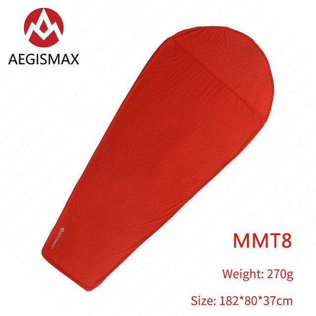 Aegismax camping sovepose liner kuvert mumie udendørs camping bærbar enkeltseng sovepose liner lås temperatur: Mmt 8