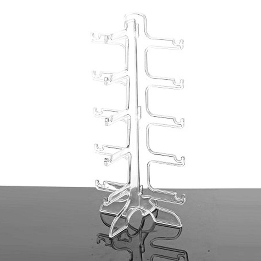 4 Layer Plastic Frame Display Stands 3 Colors Sun Glasses Eyeglasses Plastic Eyewear Counter Showing Stand Holder Rack: Clear 5 Layers
