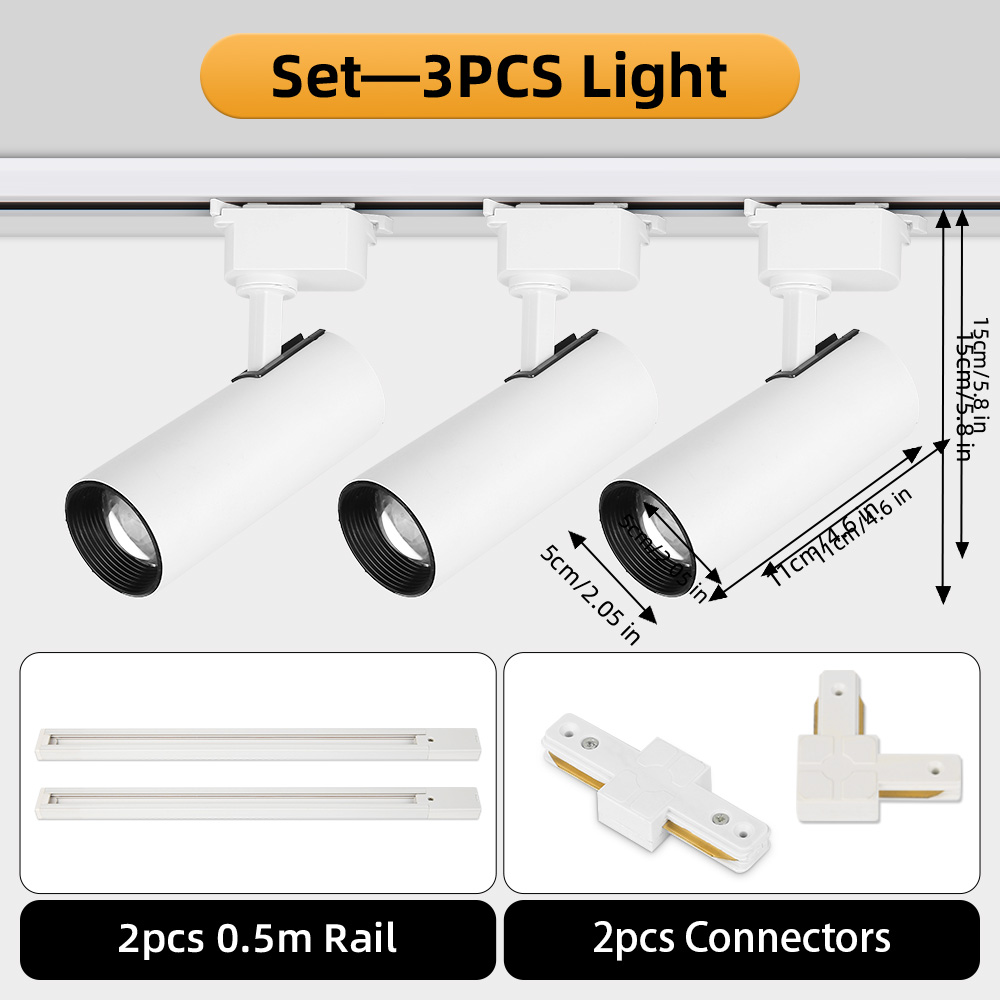 Dimmable LED Track Light, 180V-260V Spotlight, 20W Teto Spot, Iluminação interior do trilho para a decoração da sala de estar: Amarelo escuro / 7w