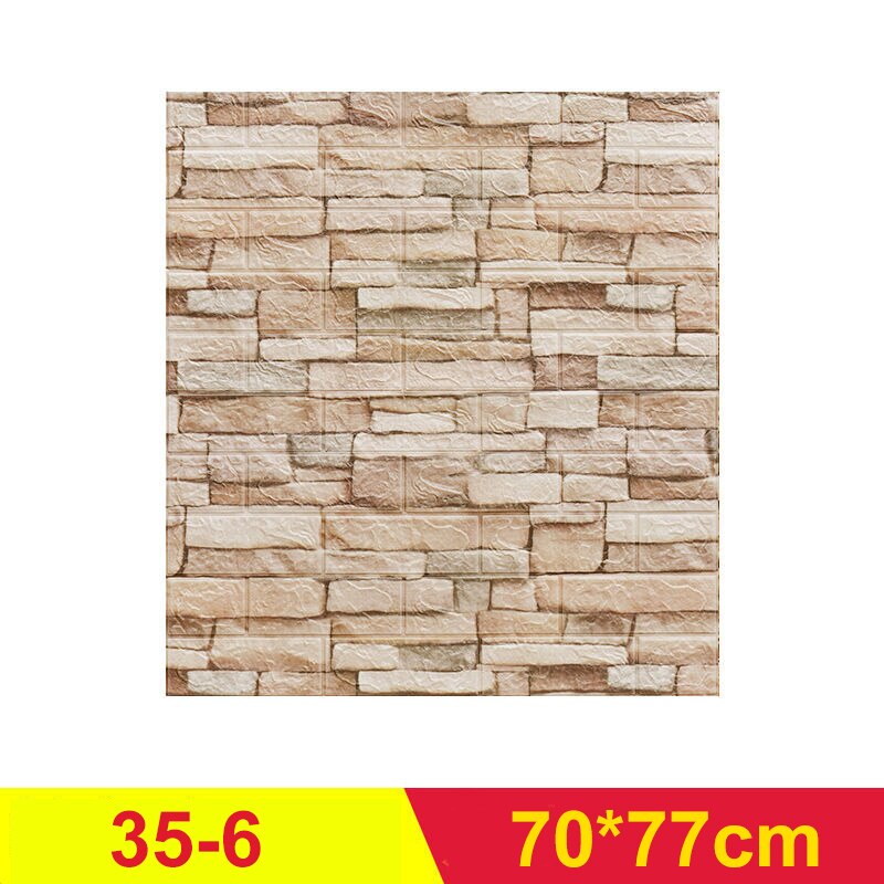 5PCS Self adhesive Waterproof TV Background Brick PVC Wallpapers 3D Wall Sticker Living Room Wallpaper Mural Bedroom Decorative: 35-6