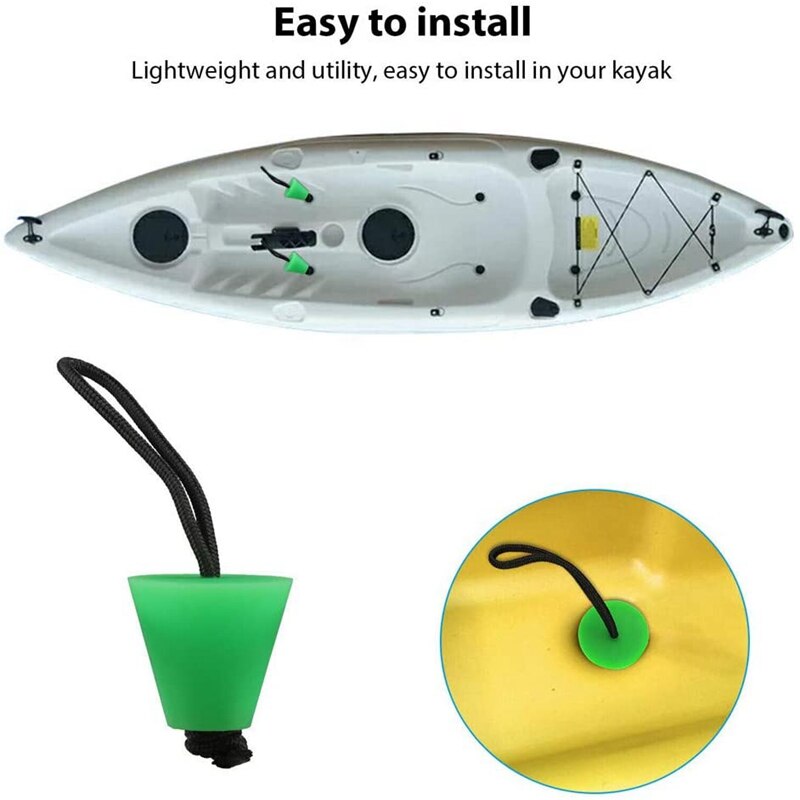 4x universell silikon kajakk supper støpsel sett-kajakk kano dreneringshull kork spett erstatningsdel til alle større merker