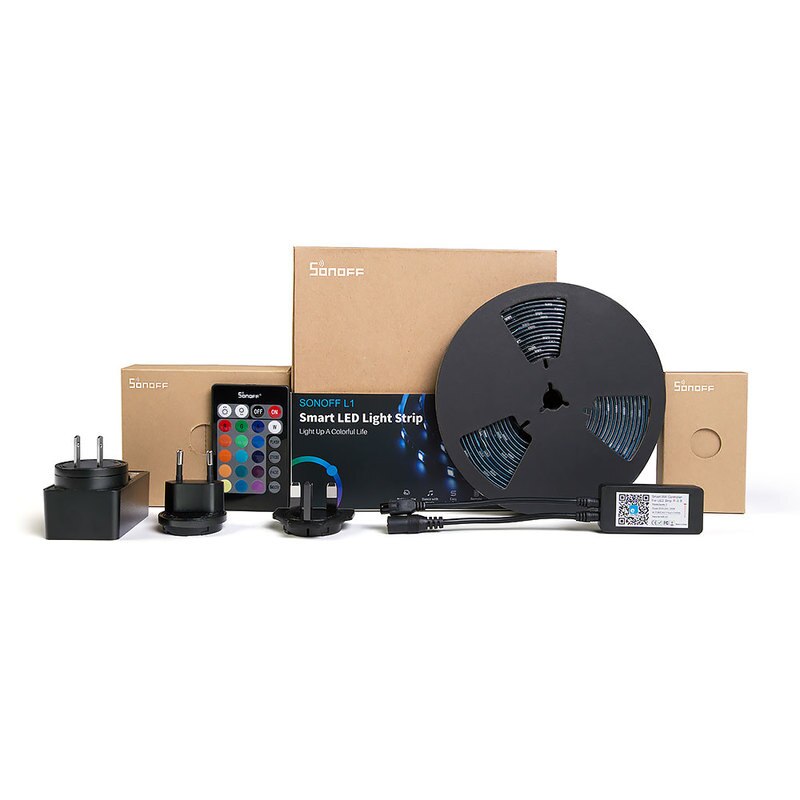 Sonoff 5050 rgb -2m/5m led strip dæmpbar fleksibel smart farverig lys strip arbejde med sonoff  l1 controller support alexa