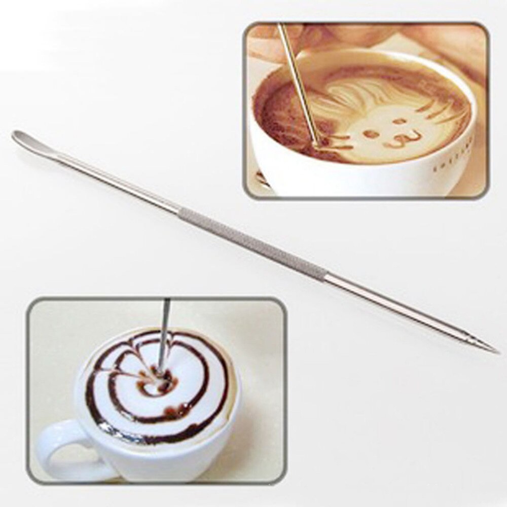 Dekoration pen kunst husholdning køkken cafe værktøj fancy kaffe nål rustfrit stål barista cappuccino latte espresso kaffe