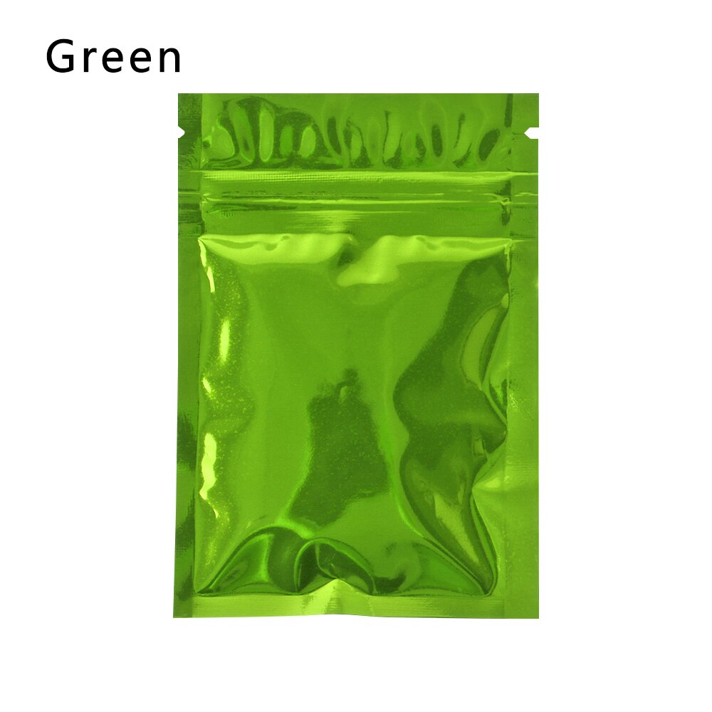 20 Stks/pak Zelfdichtende Voedsel Opslag Zakken Aluminiumfolie Vacuüm Pakket Recyclebaar Ziplcok Tas Keuken Organisatie: green