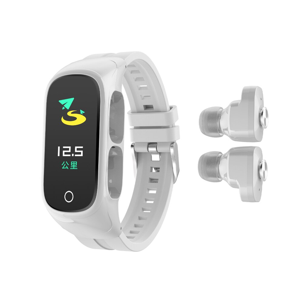 UTELITE-reloj inteligente N8, dispositivo deportivo con auriculares inalámbricos, TWS, compatible con BT 5,0, llamadas, IP67, para Android, iosUT: White