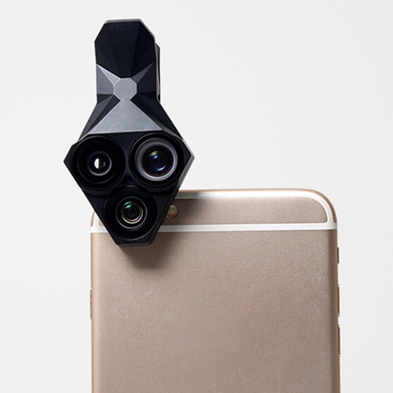 Mobile Phone Camera Lens Three in One Fisheye Lens 0.65X Wide Angle 20X Macro Lens Universal Mobile Phone HD Lens