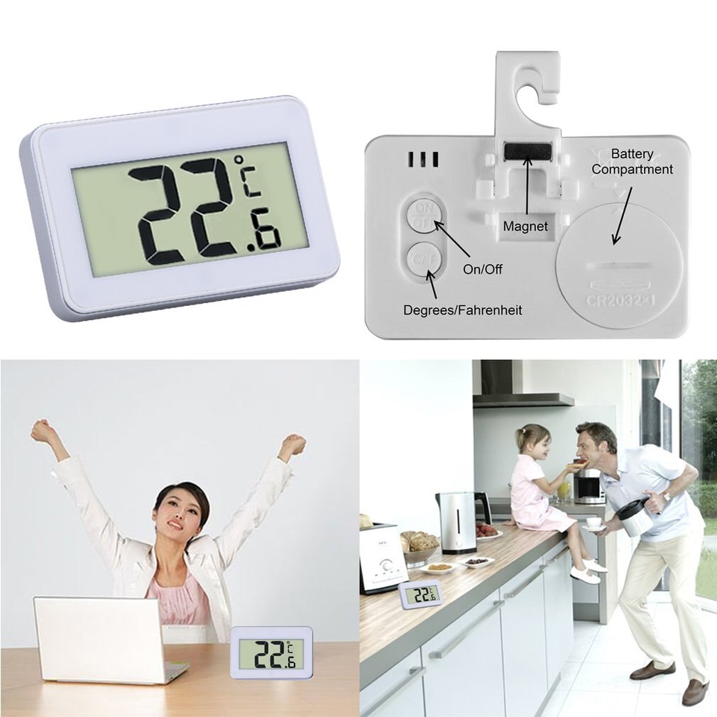 TS-A95 Mini Lcd Digitale Thermometer Hygrometer Waterdichte Elektronische Thermometer Koelkast