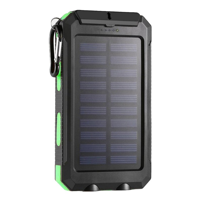 20000mAh Portable Outdoor Solar Power Bank, Solar Charger Camping External Backup Battery Pack with LED Light Waterproof