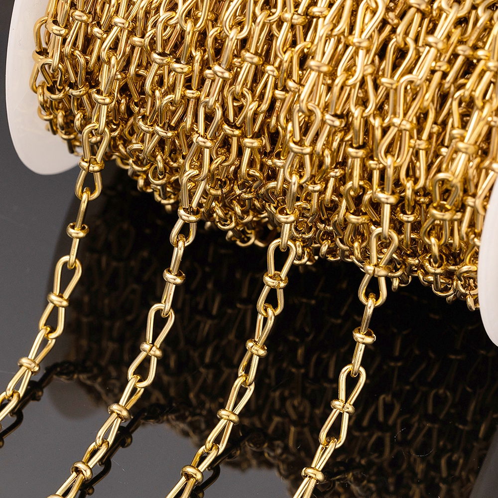 Cadenas con forma de nudo de acero inoxidable, collares de Hip Hop para pulseras DIY, suministros de joyería, accesorios, 1 metro