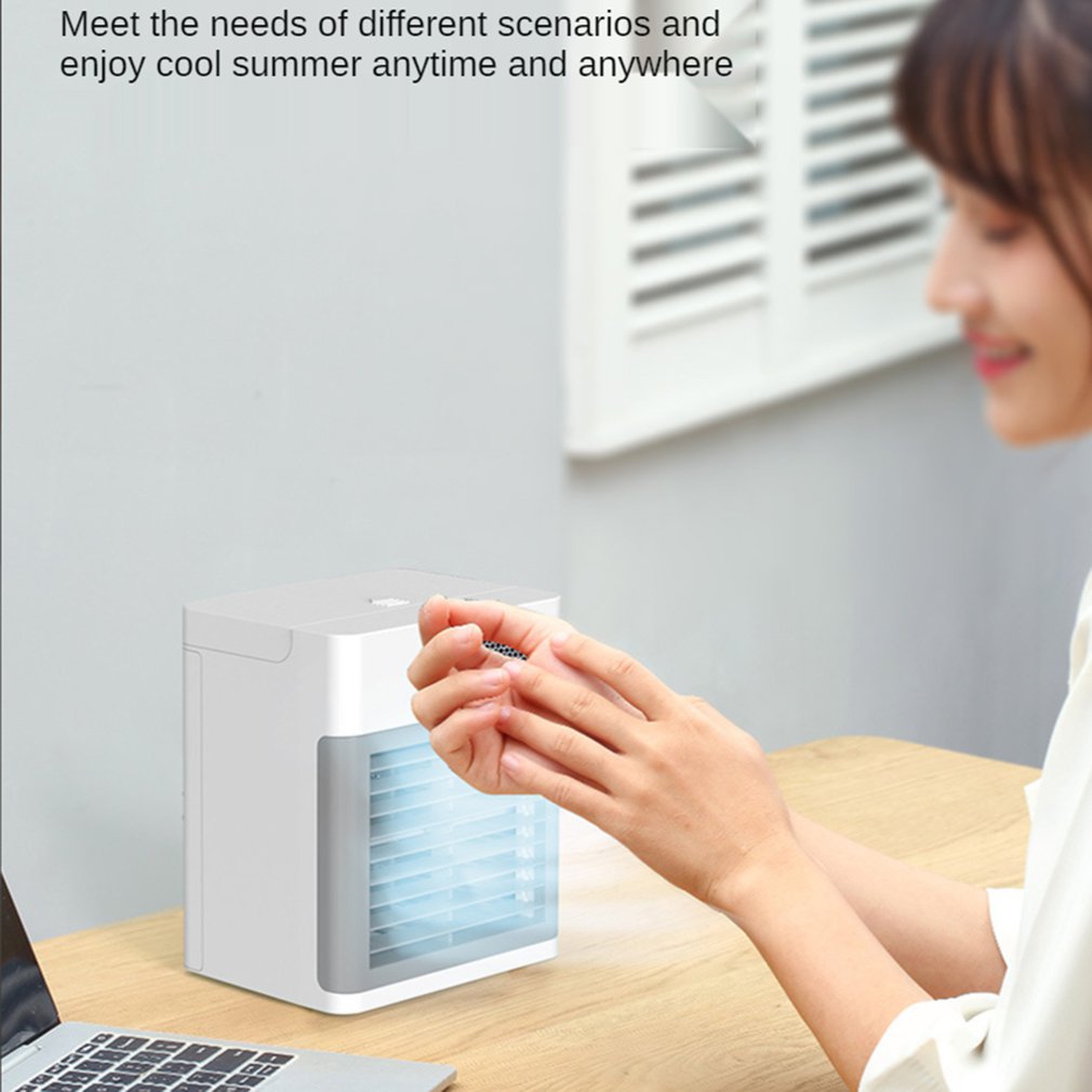2000mA Portable Air Conditioner Silent Bladeless desk Fan Adjustable Outlet With Three-speed Strong Wind Fast Cooling Function