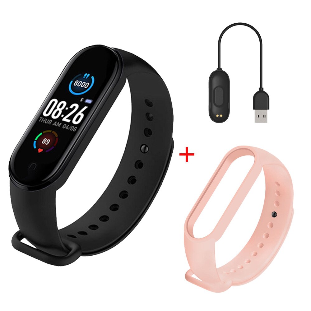 Smart Horloge Vrouwen Mannelijke Fitness Tracker Bloeddruk Smartwatch Mannen Sport Horloges Valentijnsdag Cadeau Voor Vrouw: Pink Black