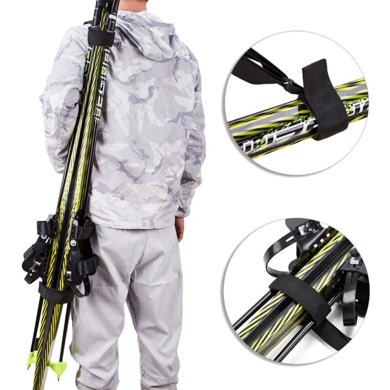Nylon Skifahren Taschen Verstellbare Stange Schulter Hand Träger Lash Griff Riemen Porter Haken Schleife Schutz Für Ski Snowboard