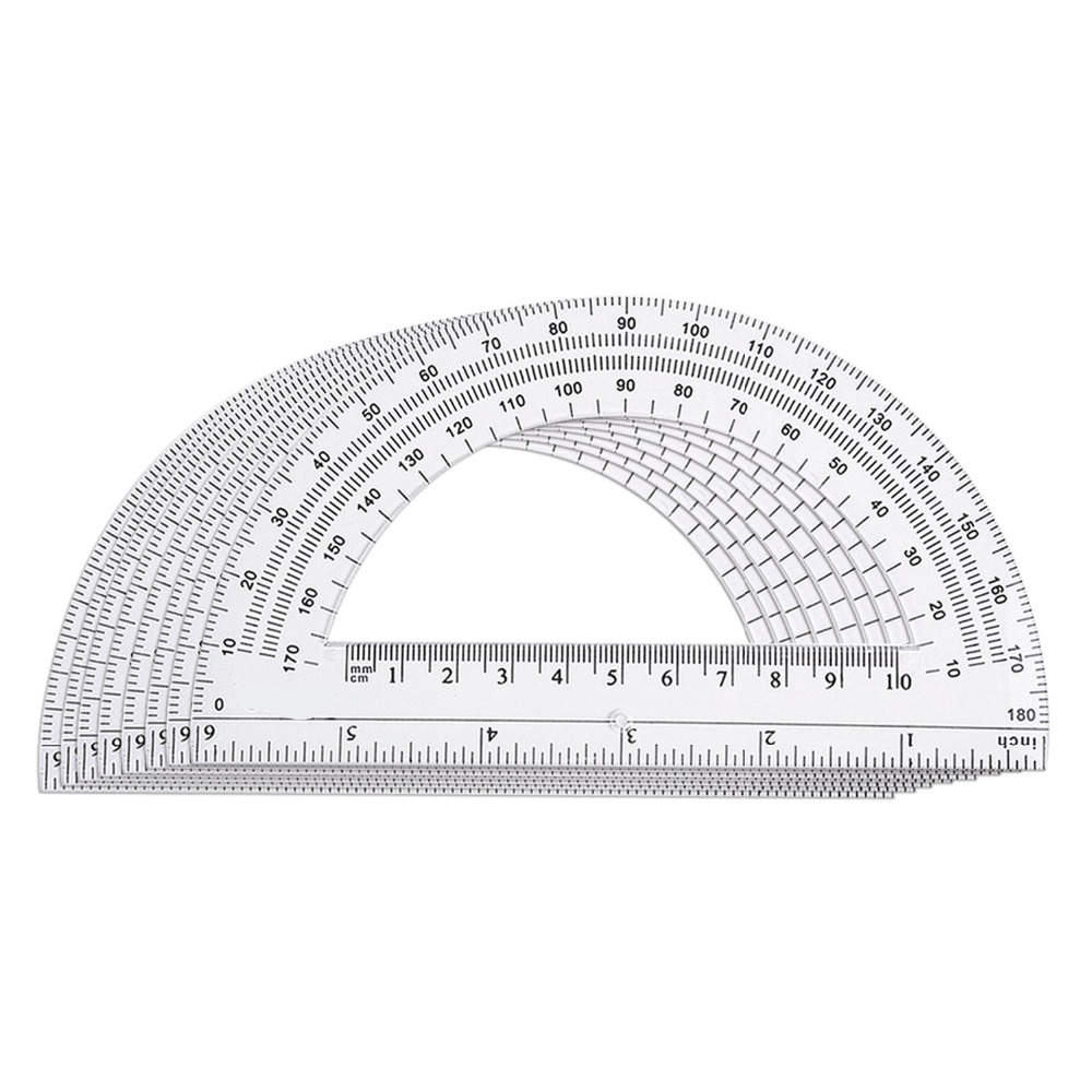 30 Pieces Plastic Protractors 180 Degree Protractor, 6 Inches, Clear