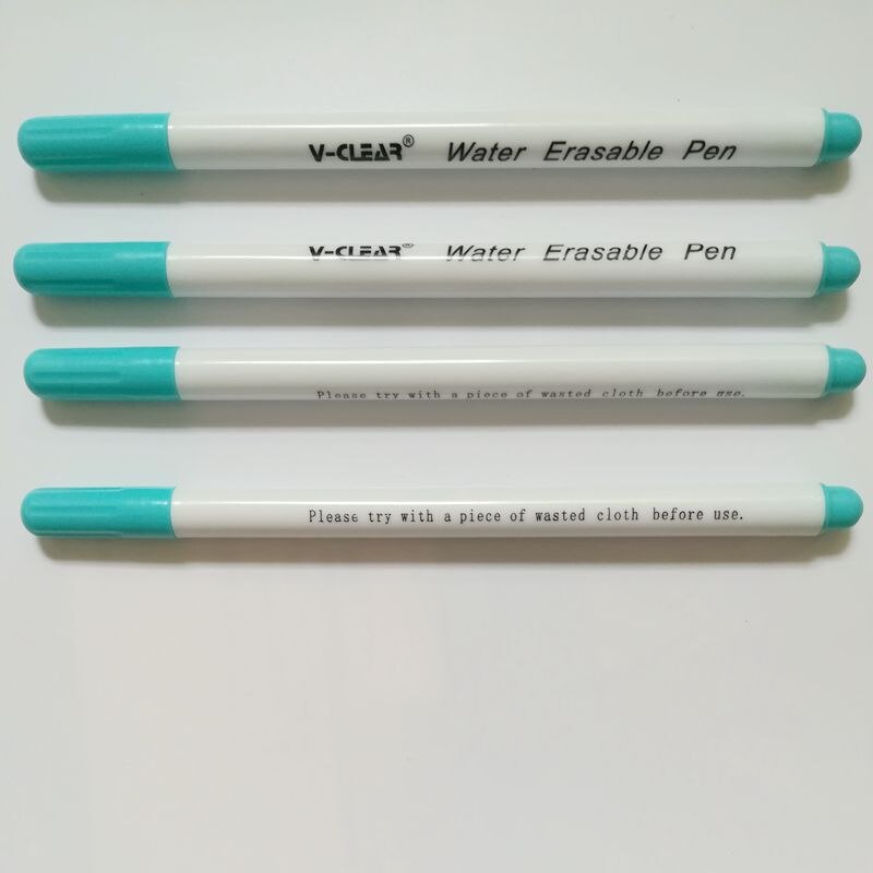 VCLEAR Blau Wasser Löschbaren Marker Stift Weiß Marker Für Schwarz Stoff Wasser Löslich Stift Marker NäHenne Werkzeuge Für Patchwork Handwerk: 4 Stck Blau