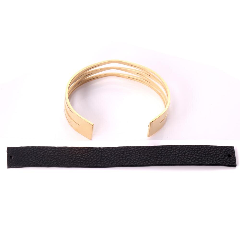 Luxusteel Lederen Armband Mannen Rvs Hollow Out Manchet Armbanden Pulsera Beste Vriend