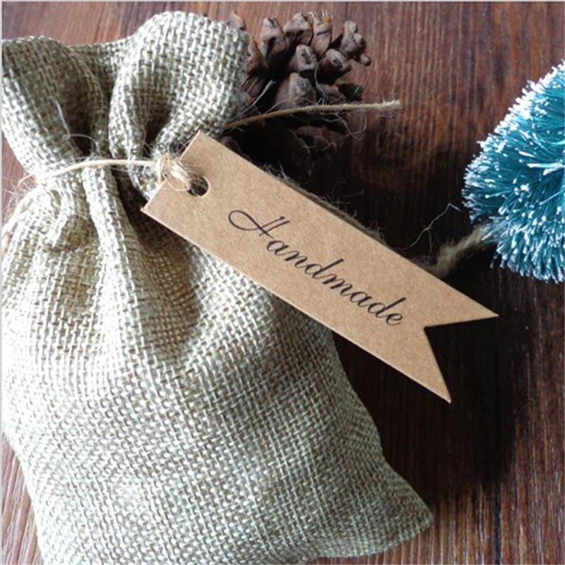 100pcs Handmade Tag Label DIY Material Thank You Baking Tag Label Wedding/Candy/Baby Thanksgiving Party Supplies