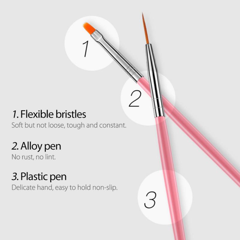 15 stk/sæt nail art børstesæt uv gel liner pen pensel prikkepen neglelak gradient maling tegnepen nail art værktøjssæt