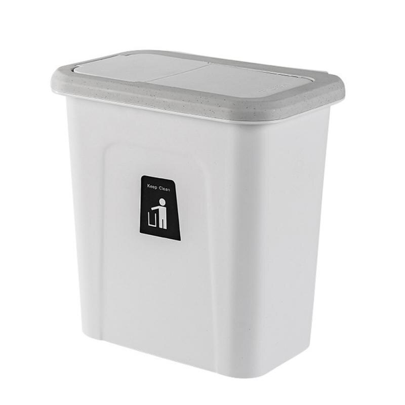 1pc couvercle coulissant poubelle cuisine armoire porte suspendus stockage poubelle sanitaire mural pliant poubelle outils de cuisine: white
