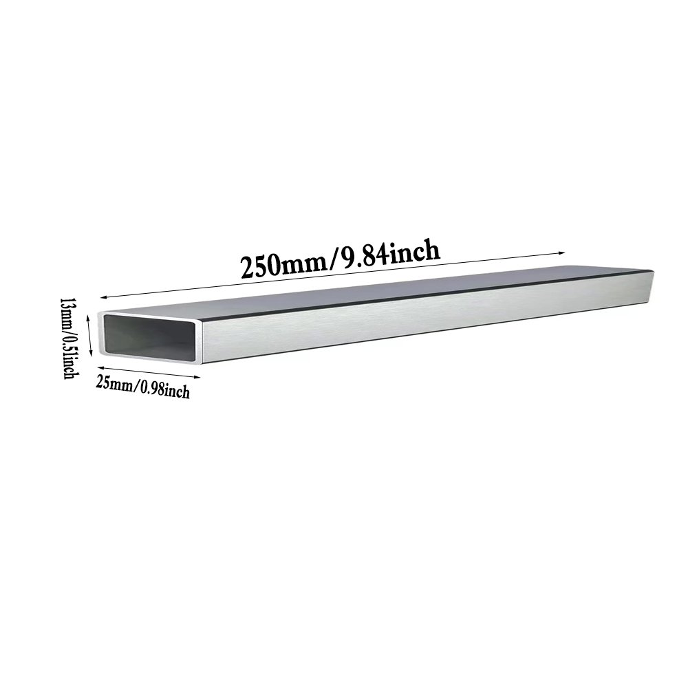 Roestvrij staal 304 rechthoekige buis 250 mm x 1 mm wanddikte, metalen profiel voor bouw, handwerk en reparatie: Bruin
