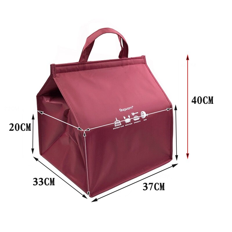 Pizza Lunch Box Cooler Bag Fast Food Cake Thermal Bag Large Waterproof Oxford Drink Bottle Insulated Refrigerated