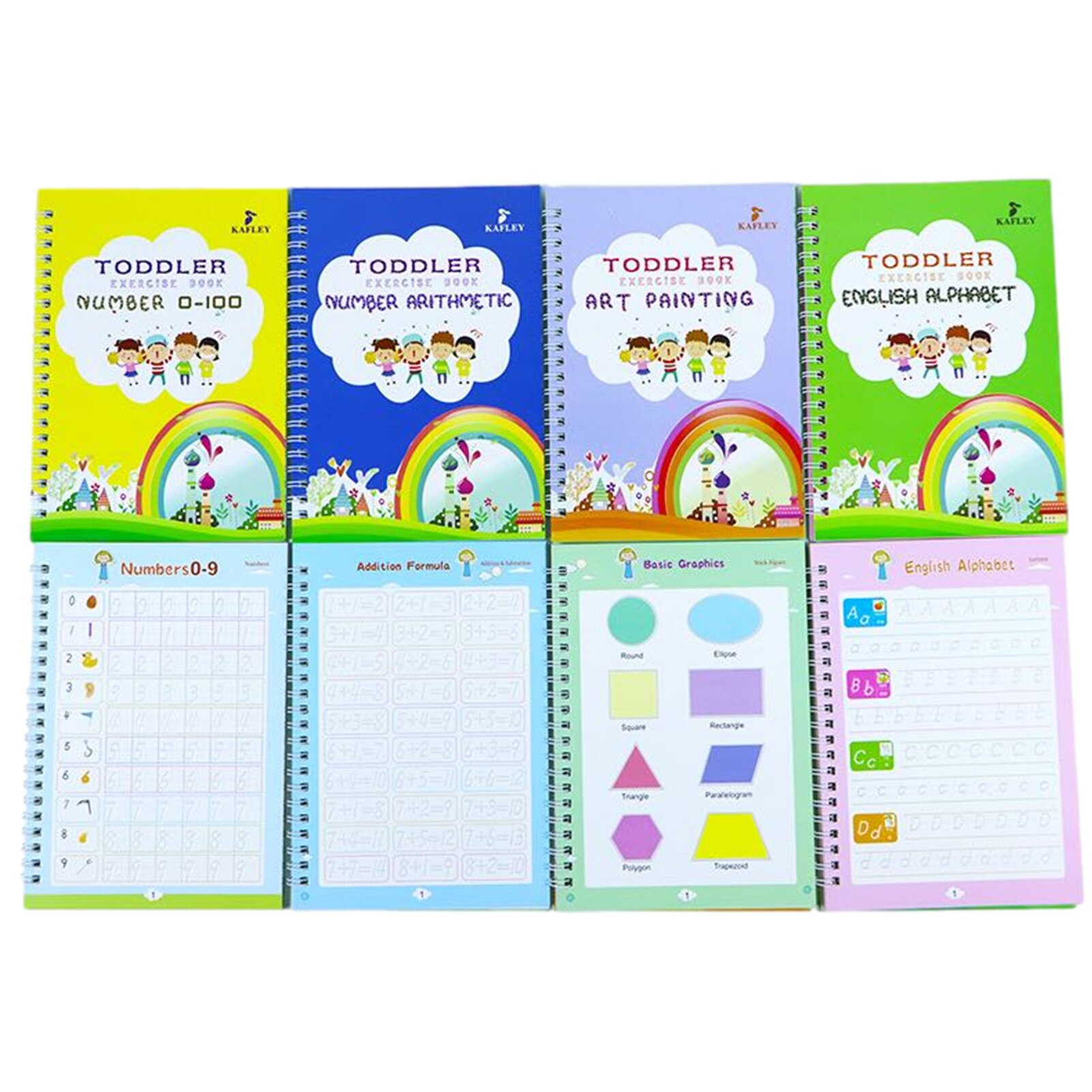 Pen Handwriting Magic Practice Copybook Set Magic Practice Copybook Free Wiping Copybook Kids Writing Handwriting Sticker
