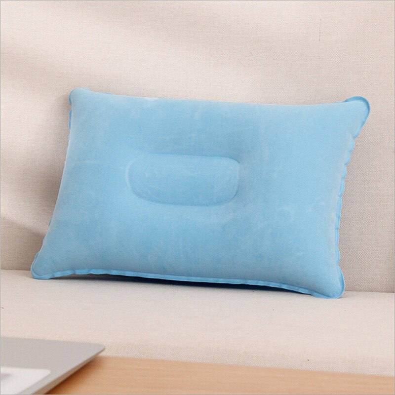 Inflatable Pillow Head Rest Neck Support Pillow Prevent Flat Sleep Pod Anti Roll Soft Nylon Pillow Air Blow up Sleep Pillow: Blue