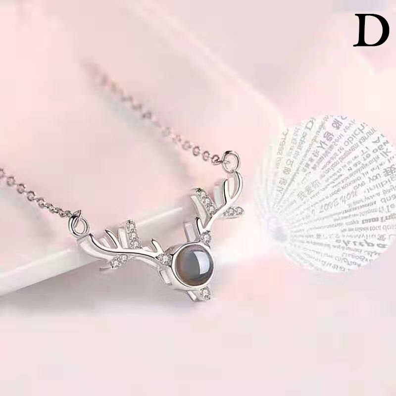 Neue Klassische 100 Sprachen ICH Liebe Sie Projektion Anhänger Halskette Kreative Valentinstag Hochzeit Partei Schmuck: D