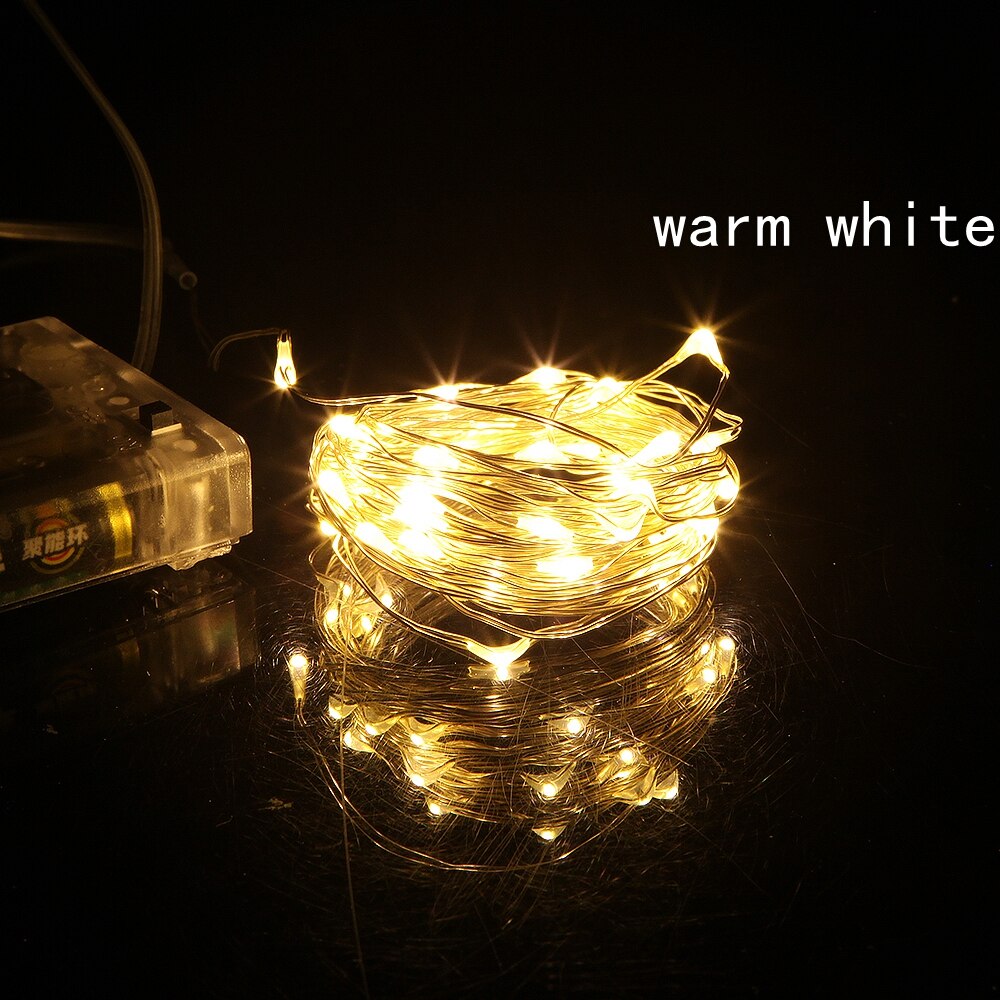 4M 5M 40/50 LED Starry String battery Powered Lights Fairy Micro LED Transparent Copper Wire for Party Christmas Wedding lights: Warm White / 4M