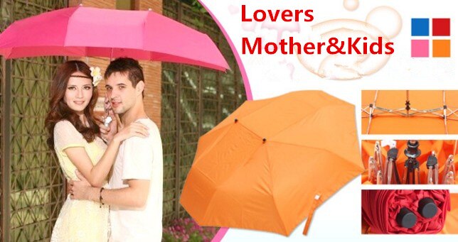 Palon kvinde/kvinde par mor og børn paraply 3 folde ikke-automatisk paraply
