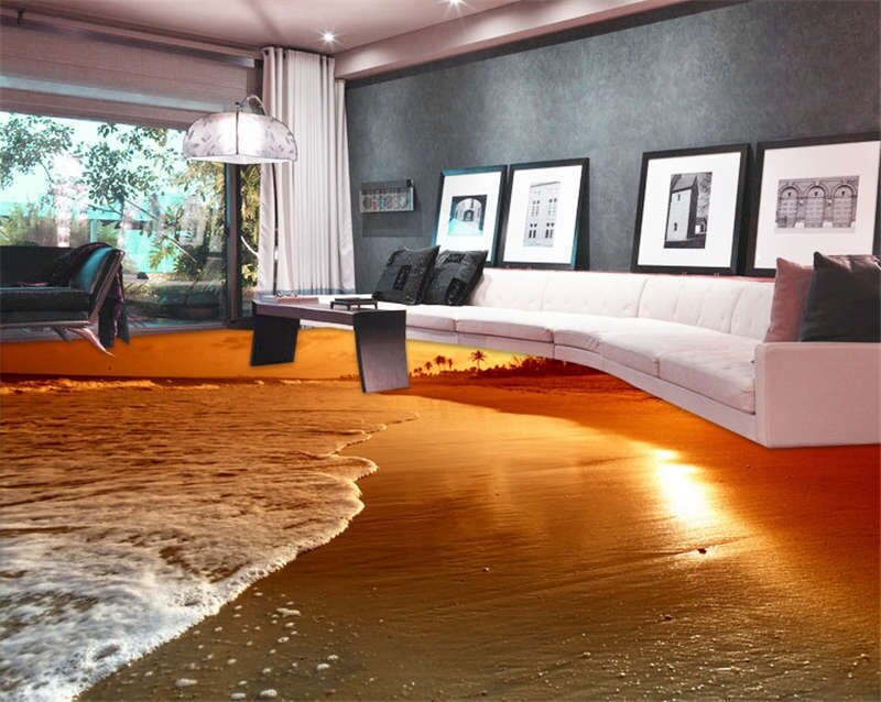 3D Custom Wall Sticker pretty Sunset Bathroom Flooring Painting Photo Wallpaper for Walls 3d