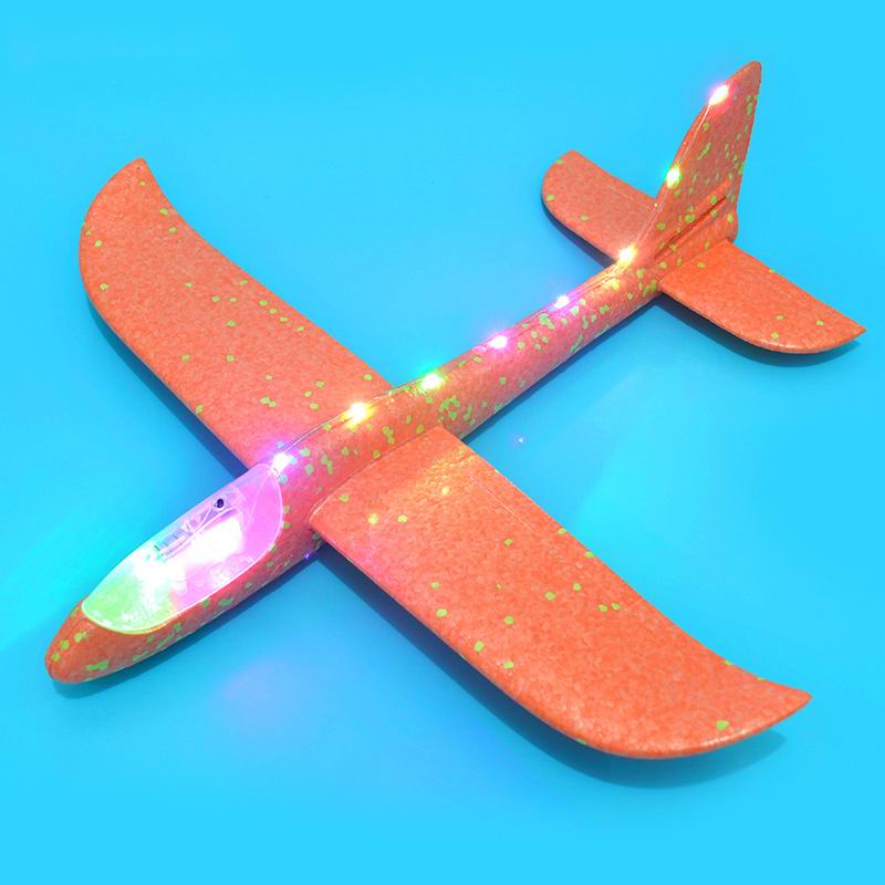 SAILEROAD 48 centimetri LED Lancio A Mano di Lancio Aereo Aereo Aliante Inerziale Schiuma Giocattolo Per Bambini Modello di Aereo per Esterni per Giochi Del Capretto: 48x50x22 LED orange