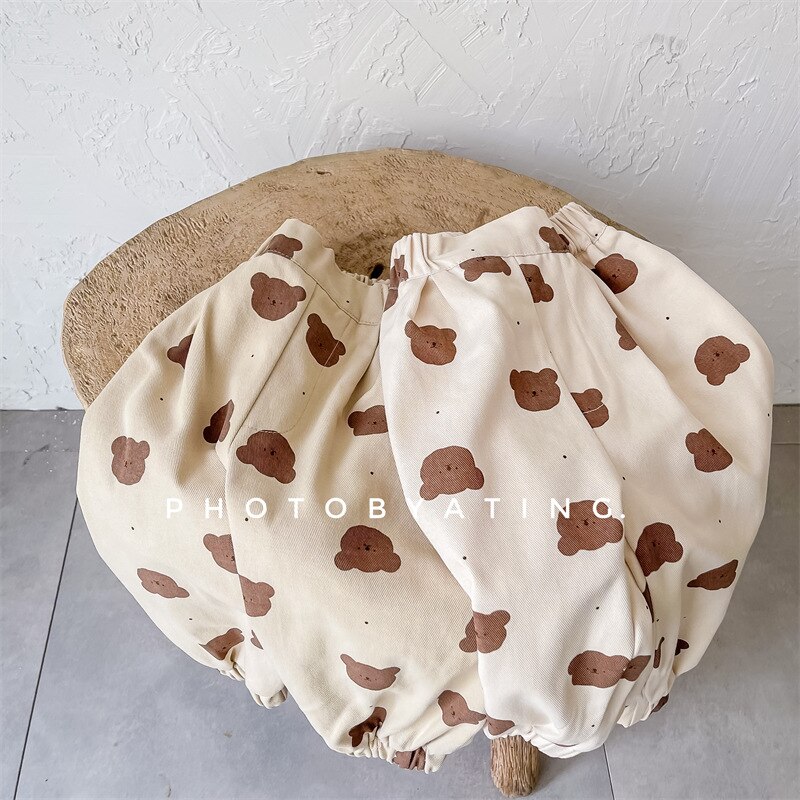 Herten Jonmi 2022 Lente Kinderen Cartoon Gedrukt Broek Koreaanse Stijl Katoen Casual Kinderen Haren Broek