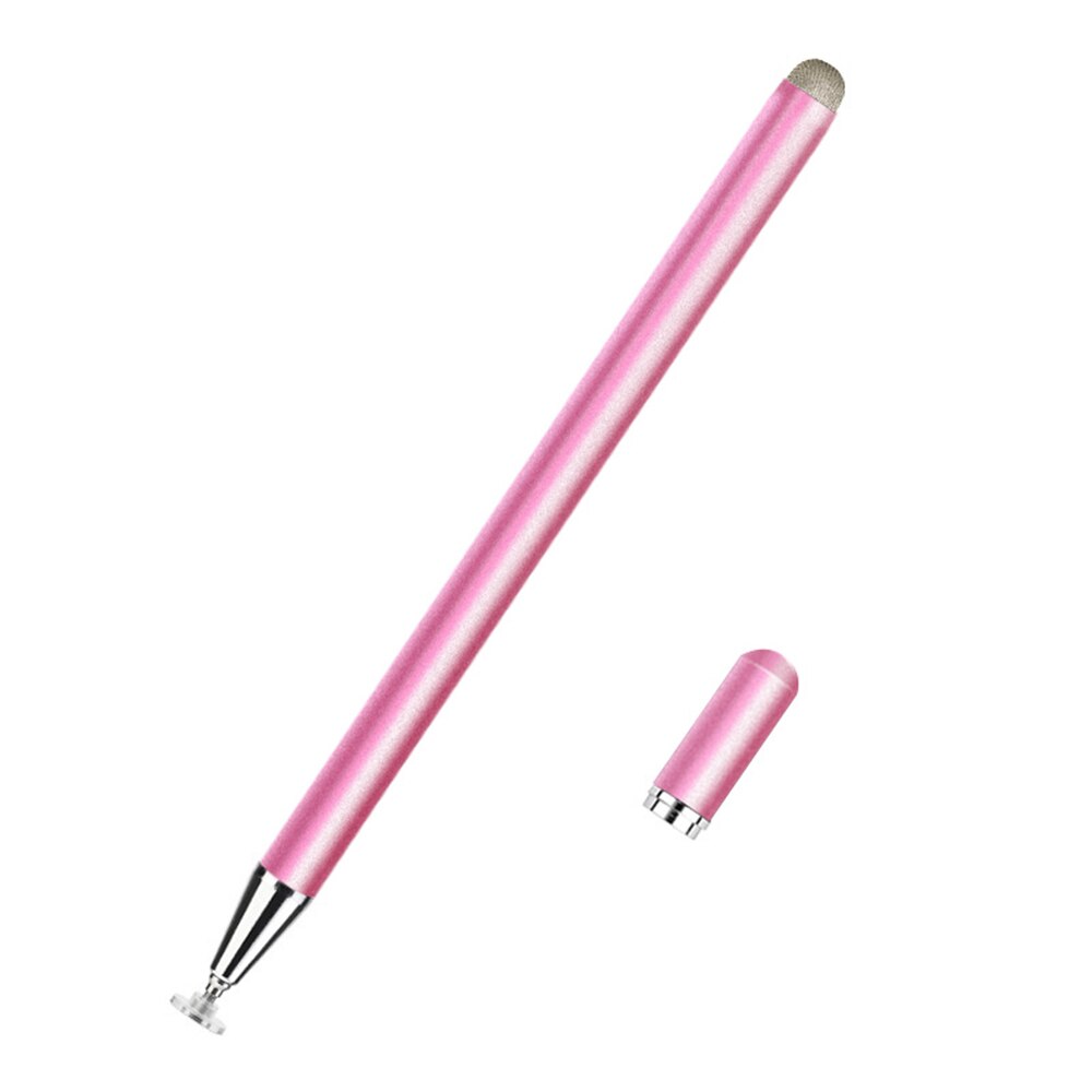 Metal Active Disc Stylus S Pen Capacitive Screen Touch Universal Writing Draw Tablet Notebook Smart Pencil For IPAD Pink Black: Pink
