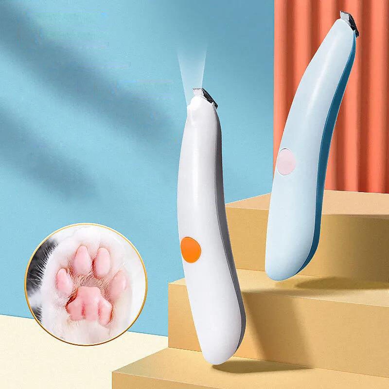 Tondeuse professionnelle pour les pieds des animaux de compagnie, accessoire de toilettage pour chiens, rasoir pour couper les poils des fesses, des oreilles et des yeux, avec lumière