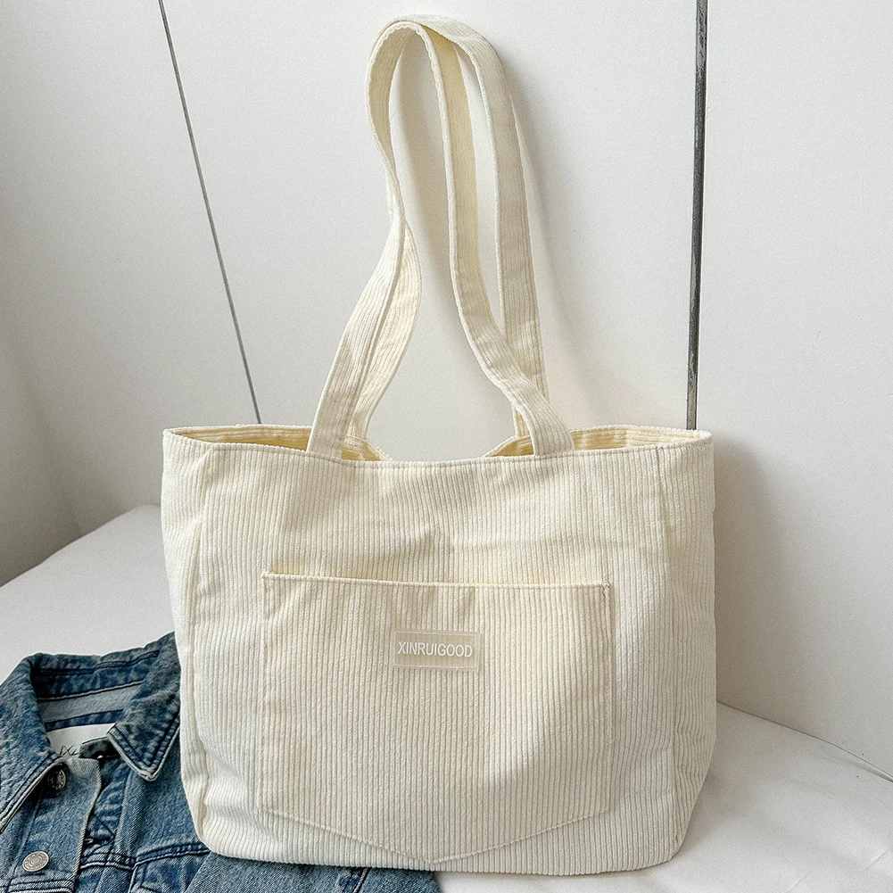 Bolso de mano de PANA con bolsillos para mujer, bolsa de Hobos sólida, bolsa de compras informal para el trabajo escolar, compras: Blanco