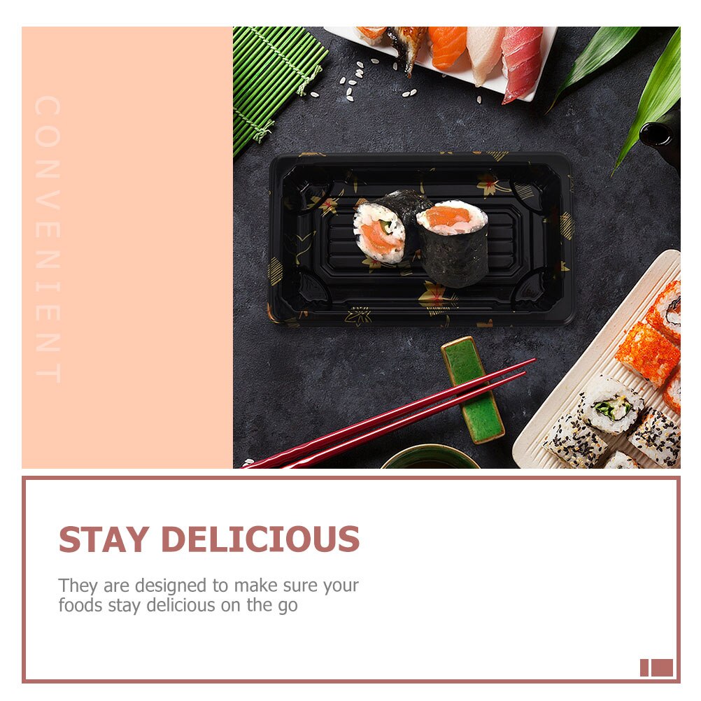 25pcs Sushi Take-out Box Disposable Rectangle Printing Take out Container