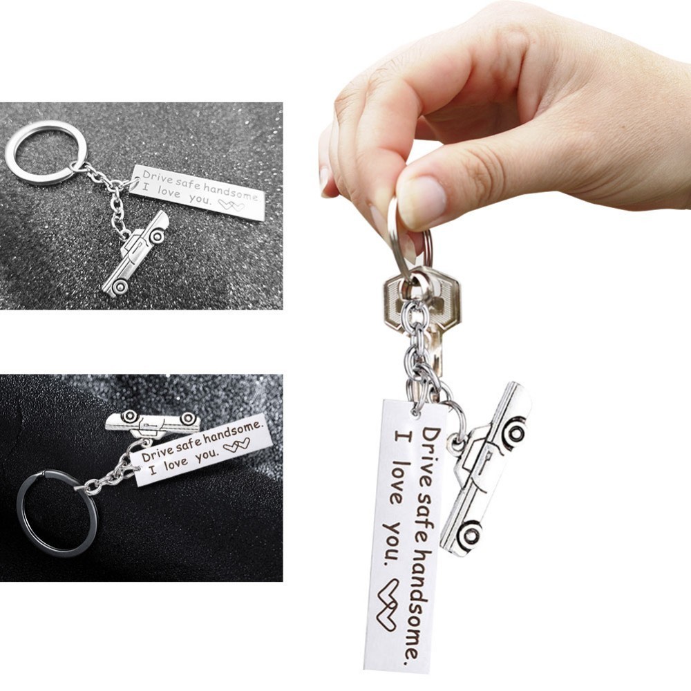 Drive Safe Keychain Jewelry Wing Car For Trucker Husband Boyfriend Girlfriend Romantic Used to Hang Keys
