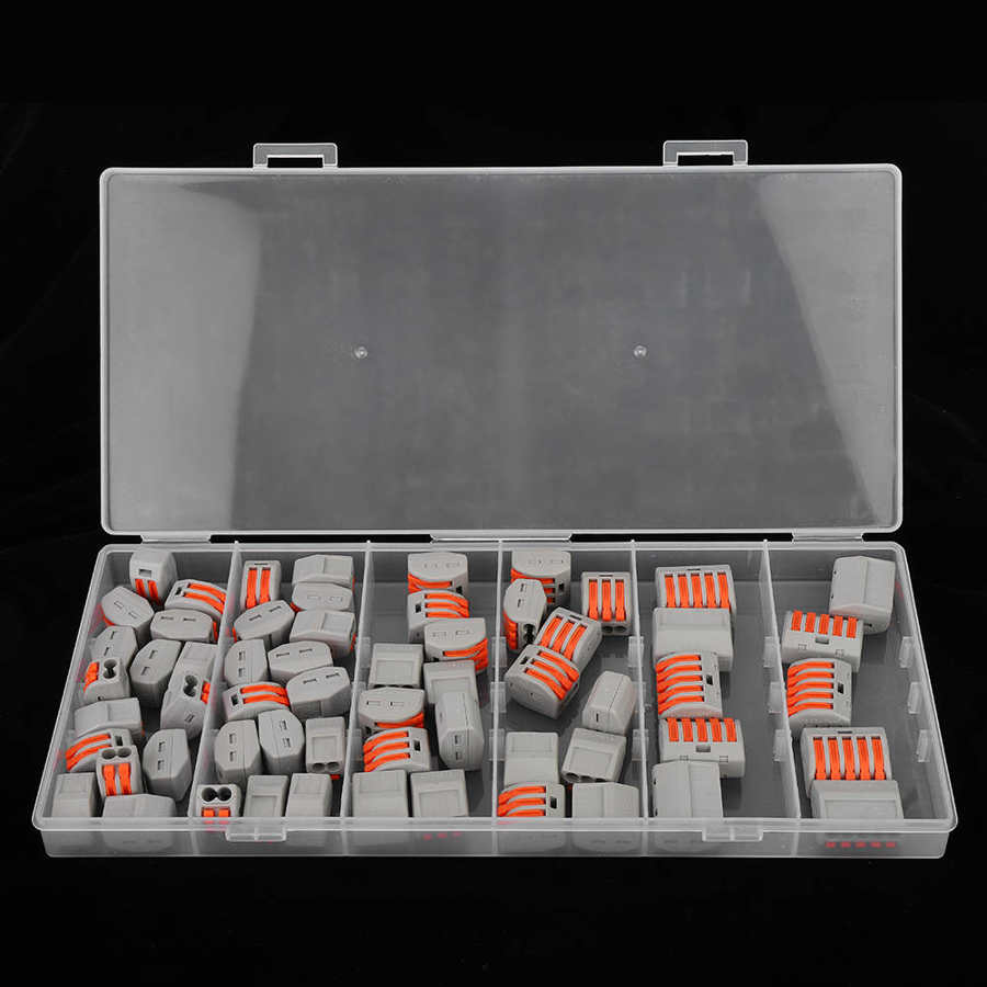 60 pces de conexão rápida terminal cabo de fiação conector bloco threader divisores