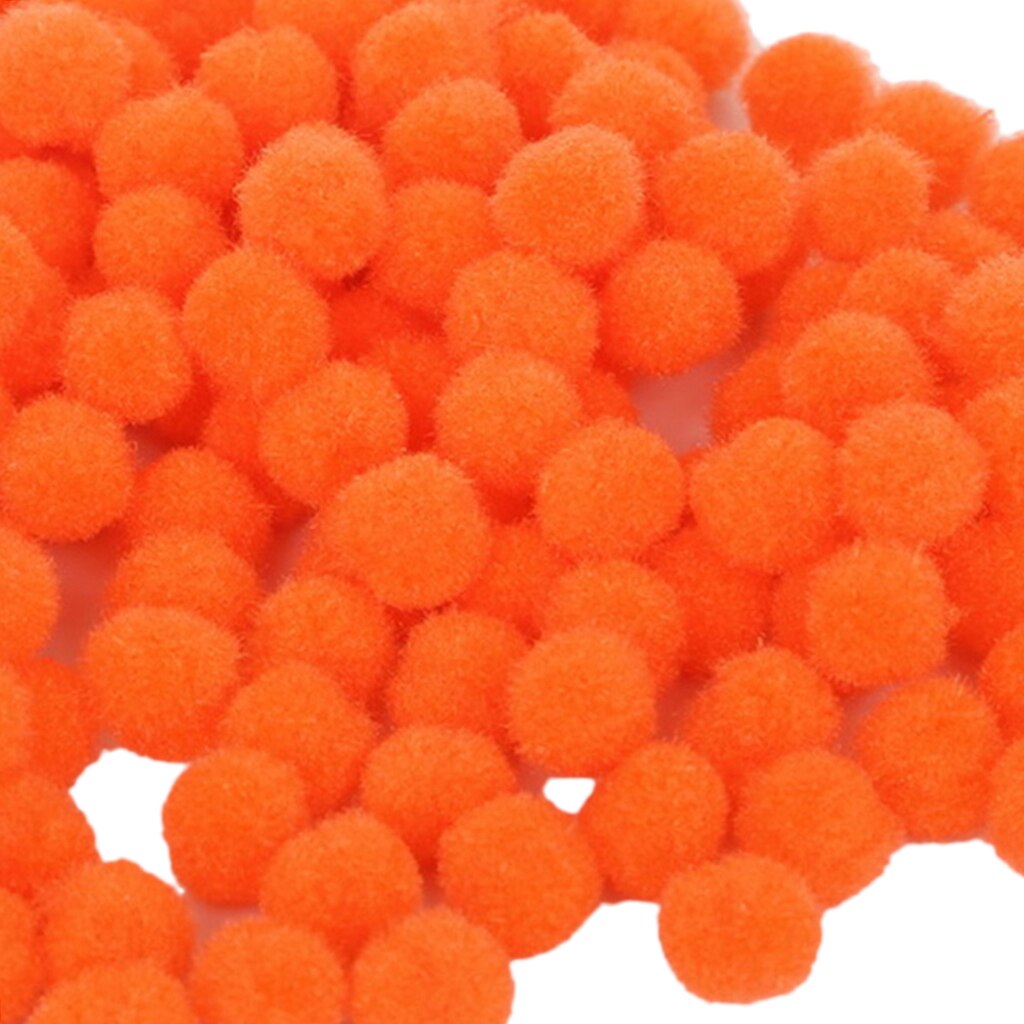 Mini håndværk pom poms  - 100 /  pakke, fluffy og levende , 18mm / 0.7 tommer ært størrelse , 9 farver valg: Orange