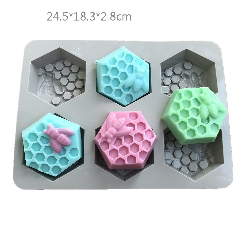 15 Shapes Silicone Soap Molds 3D Handmade Soap Making Resin Clay Candle Chocolate Jelly Ice Tubes Moulds Fondant Cake Decorating: bee