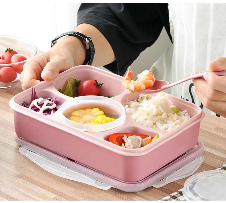 Stor kapacitet 1000ml plastik madkasse mikroovn bento box madbeholder madkasse lækagesikker bpa fri
