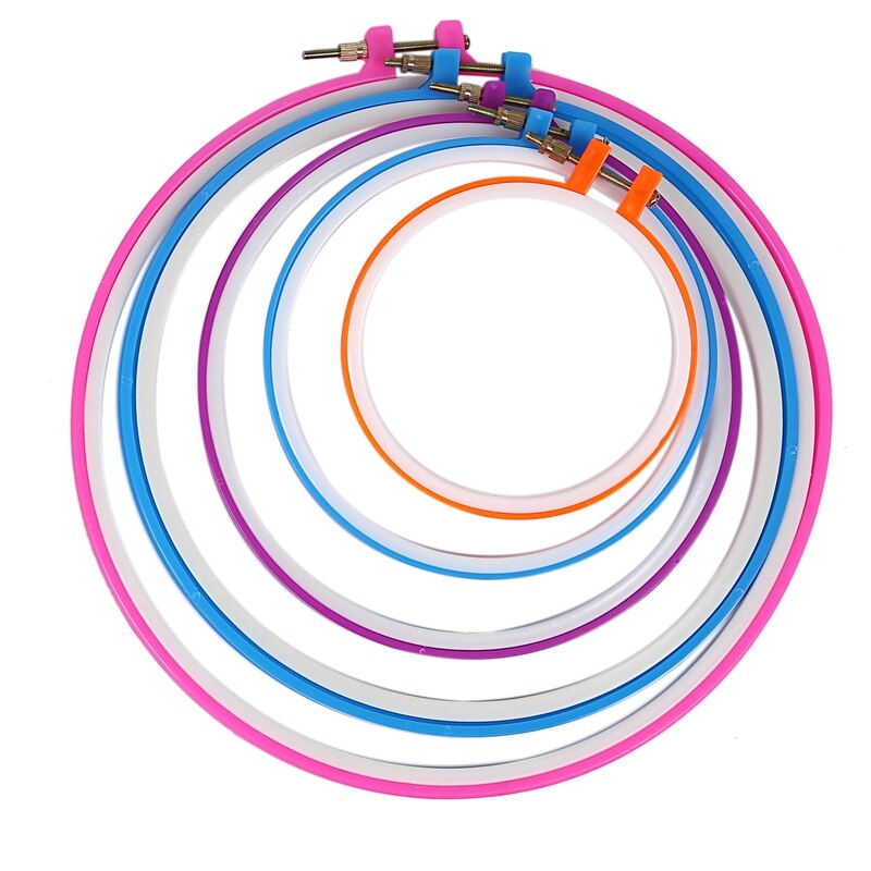 Full range of embroidery starter kit Cross stitch kit includes 5 plastic embroidery hoops, 36 color lines +50 accessories +1 Eng: Default Title