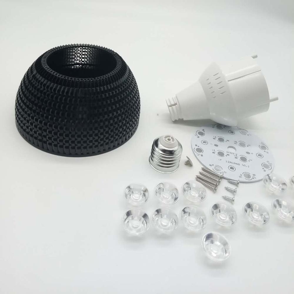 DIY LED PAR38 lamp kitsl light bulb par light shell suite parts led accessories e27 lamp holder 12W